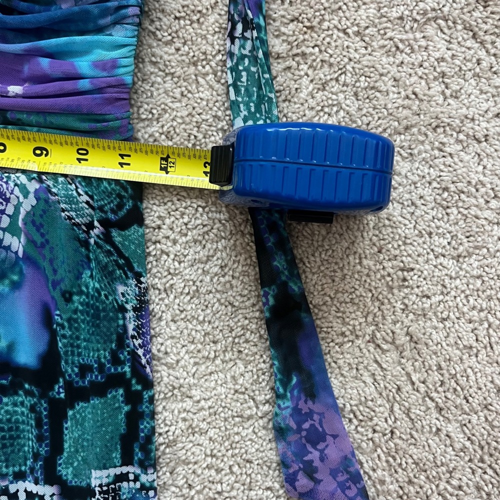 Cache Y2K vintage mesh long animal print maxi dress slit Size‎ XS - Picture 5 of 5